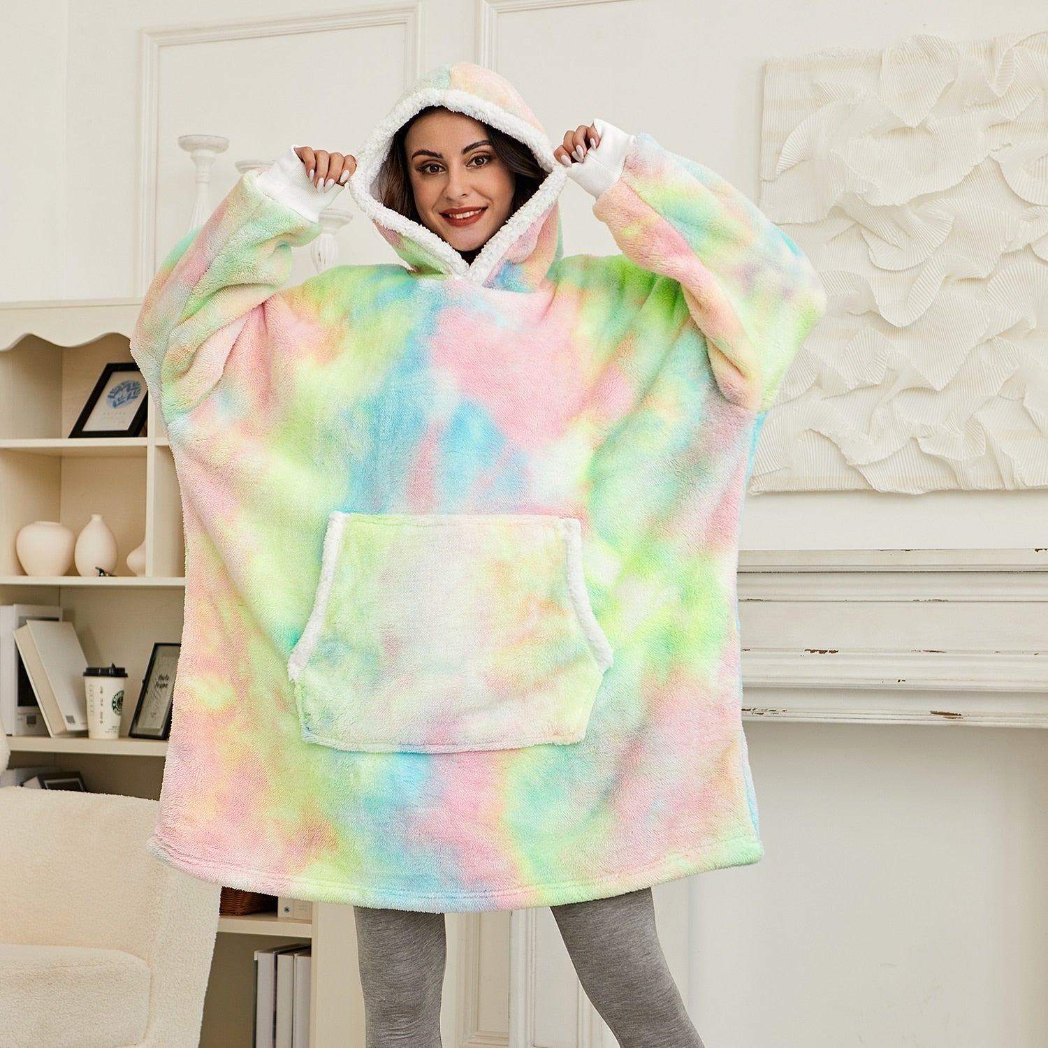 Lorilee | Warme Langärmelig Hoodie Decke Mit Taschen