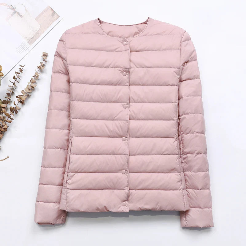 Apolline - Leichte Daunenjacke ohne Kragen Frau Herbst-Winter