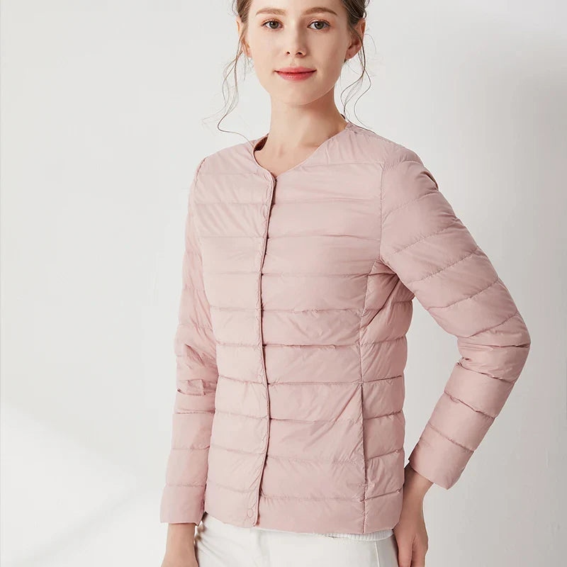 Apolline - Leichte Daunenjacke ohne Kragen Frau Herbst-Winter