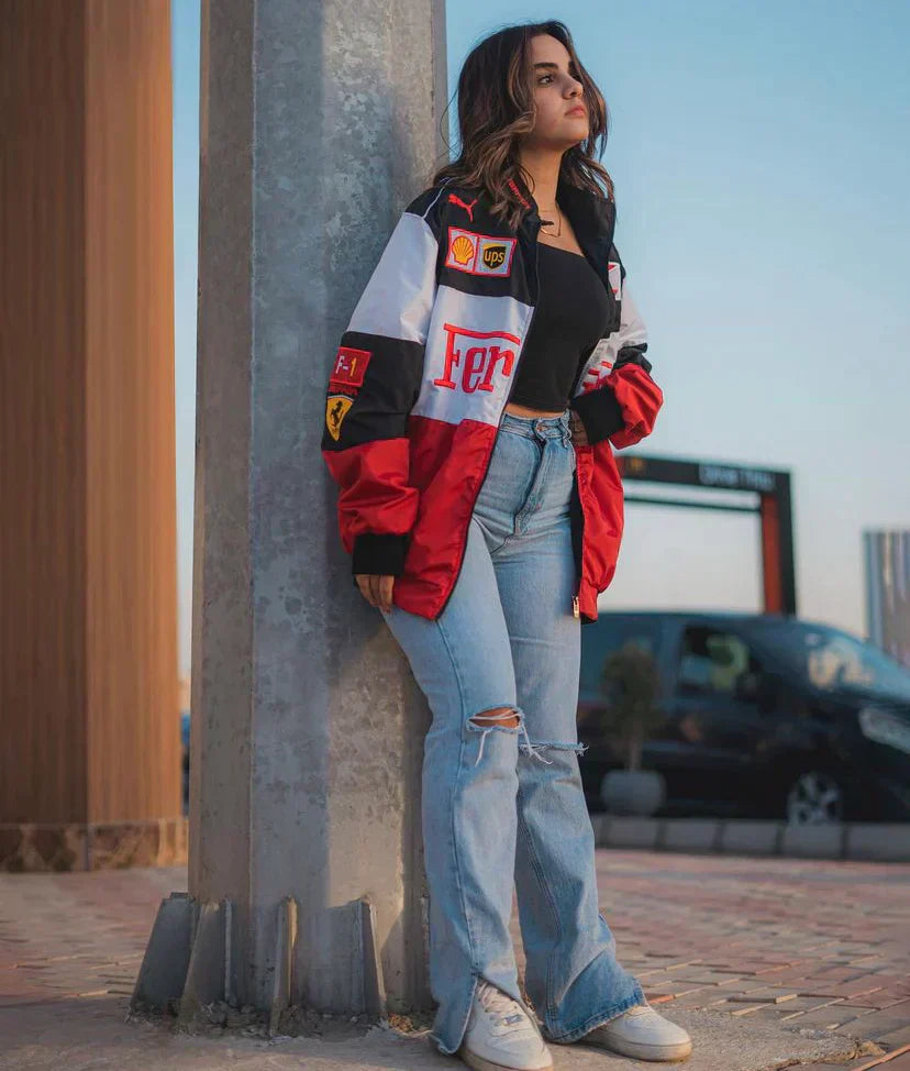 Avas | Vintage Ferrari Racer Jacke mit sportlichem Stil (Unisex)