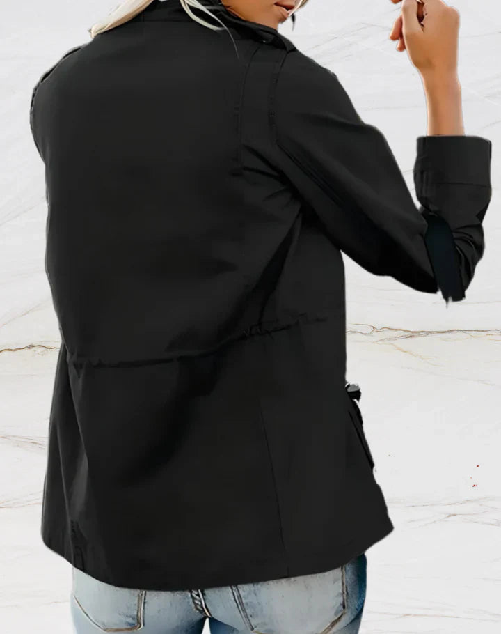 Nabia - Stilvolle Langärmelige Jacke mit Vier Taschen für Damen