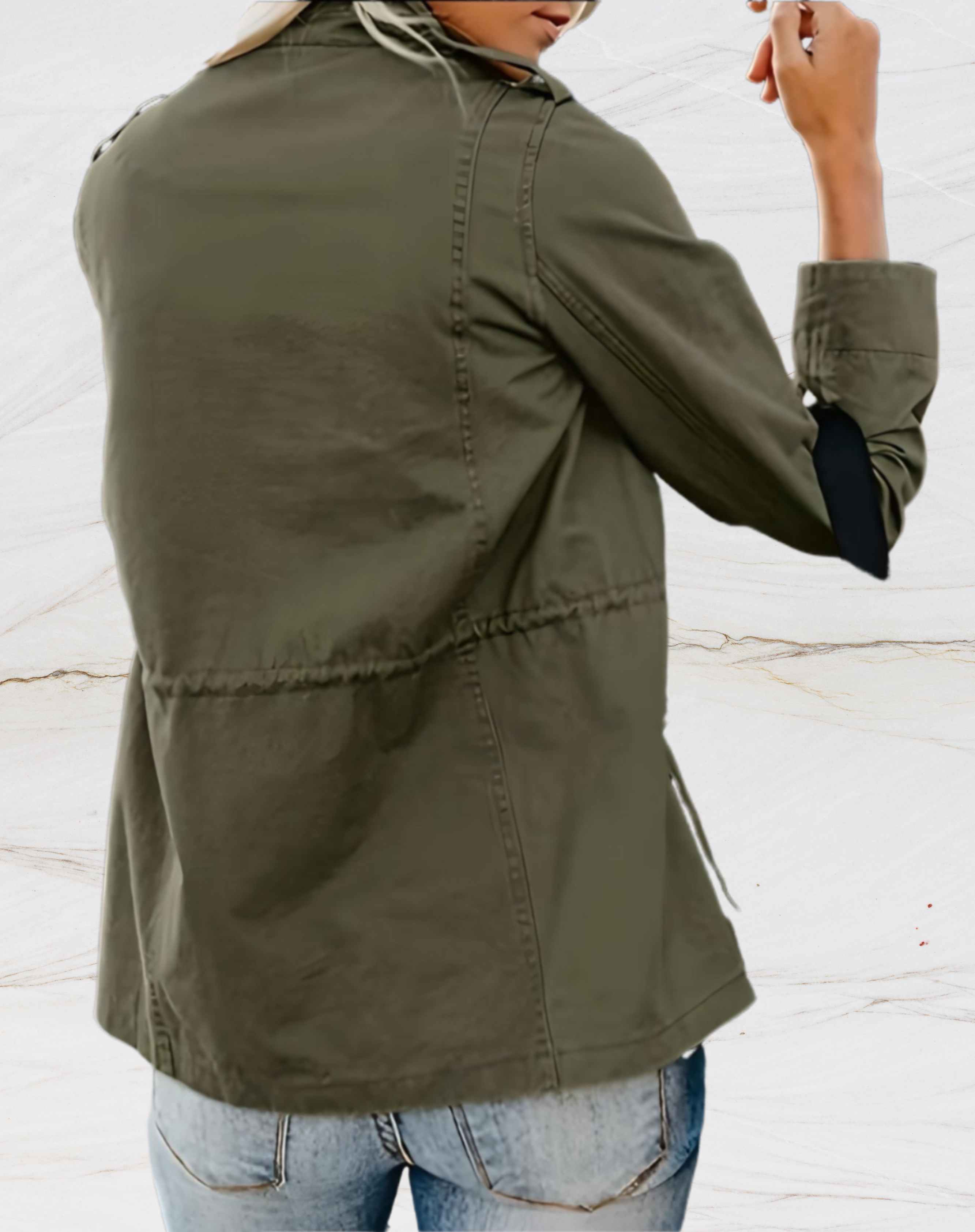 Nabia - Stilvolle Langärmelige Jacke mit Vier Taschen für Damen