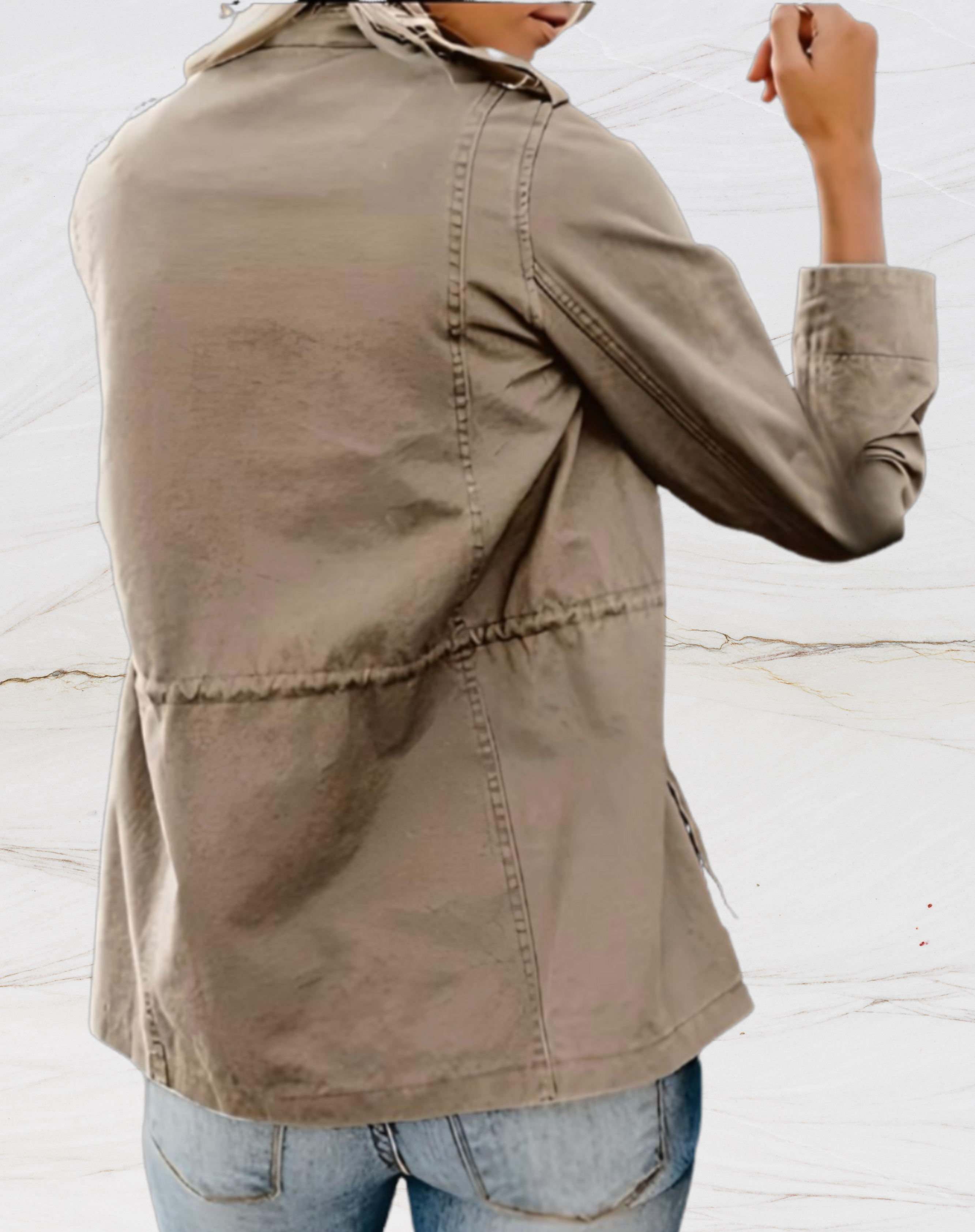 Nabia - Stilvolle Langärmelige Jacke mit Vier Taschen für Damen