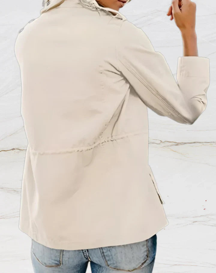 Nabia - Stilvolle Langärmelige Jacke mit Vier Taschen für Damen