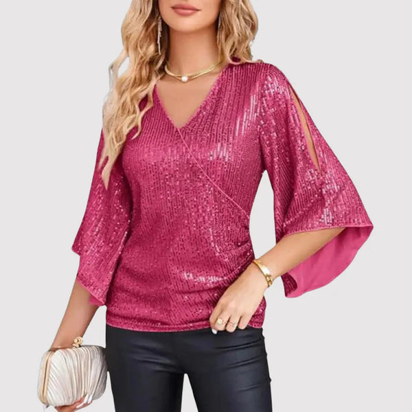 Caprice | Glitzertop mit Flatterärmeln