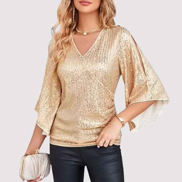 Caprice | Glitzertop mit Flatterärmeln