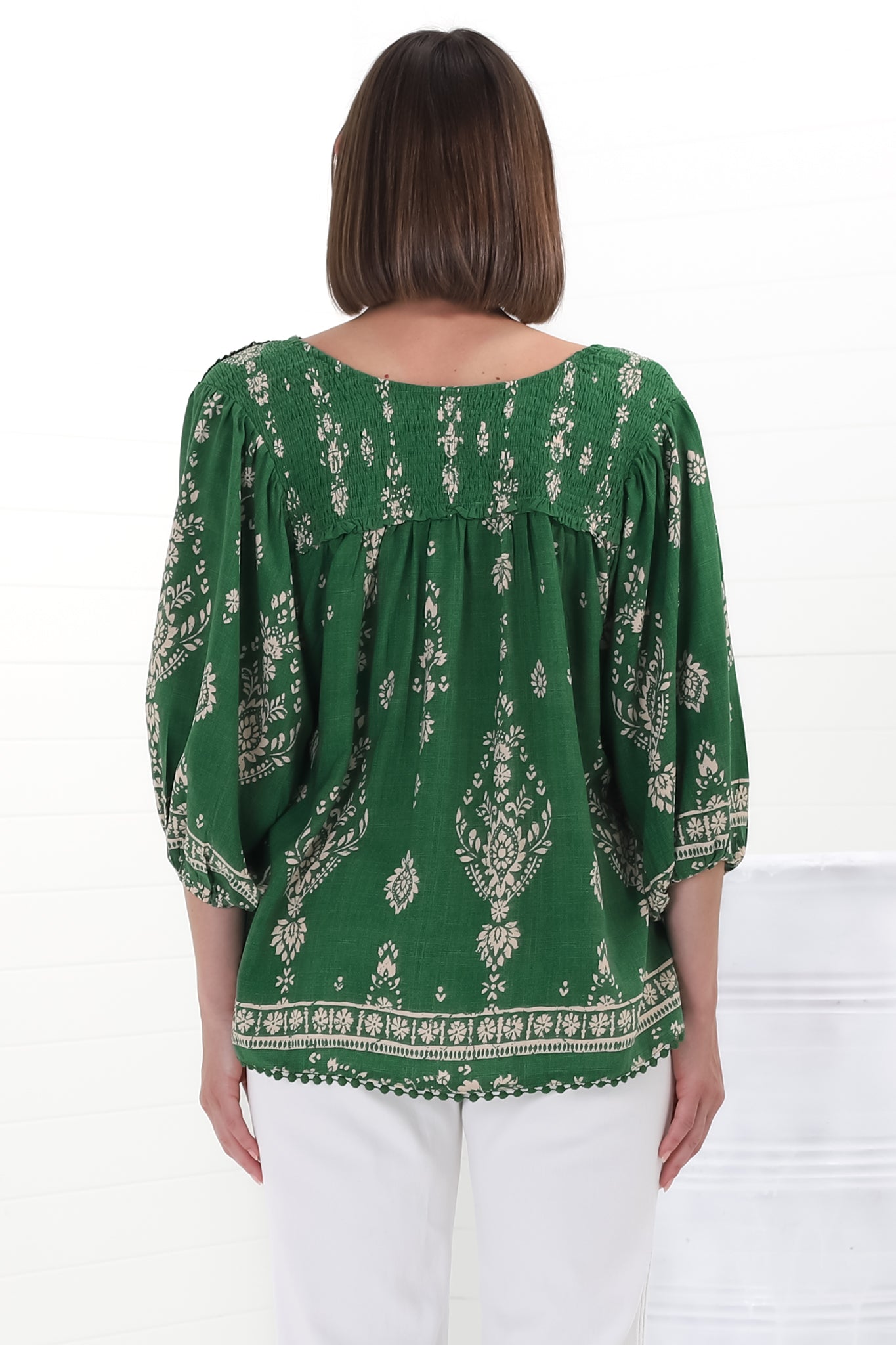 Queniva | Boho Blusentop mit Print