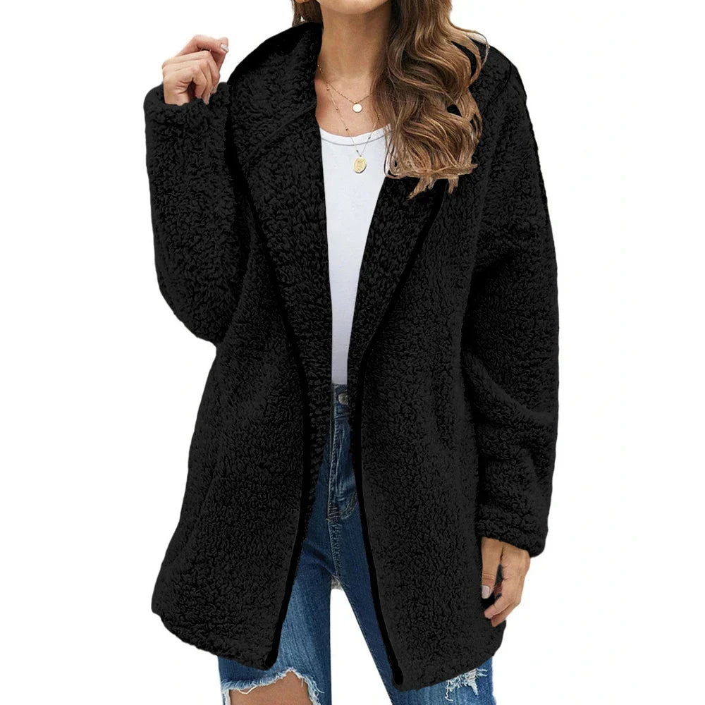 Tropea- Langer Teddy-Mantel für Damen