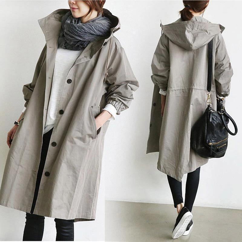 Bella - Stilvolle und Bequeme Graue Parka mit Kapuze für Frauen
