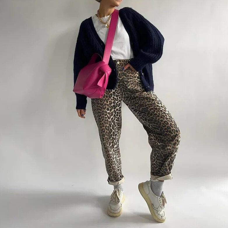 Leopardenmuster-Hose für Damen