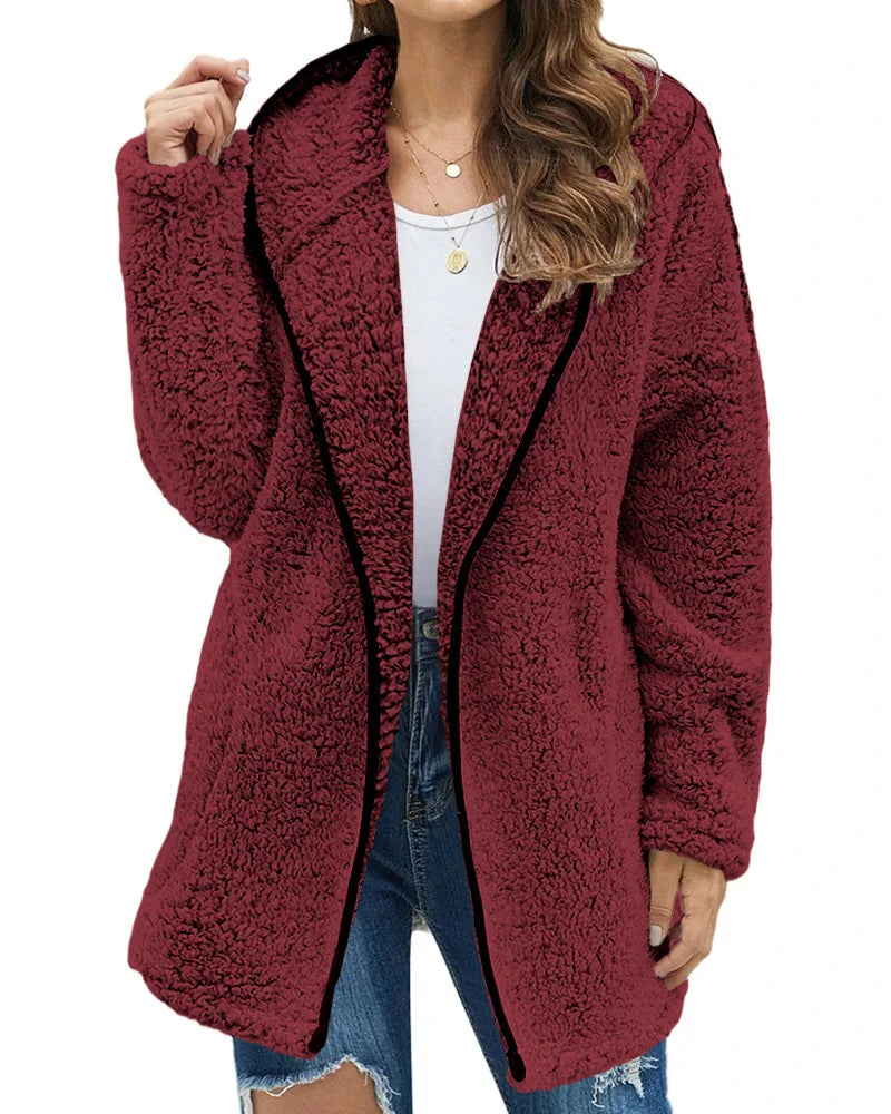 Tropea- Langer Teddy-Mantel für Damen