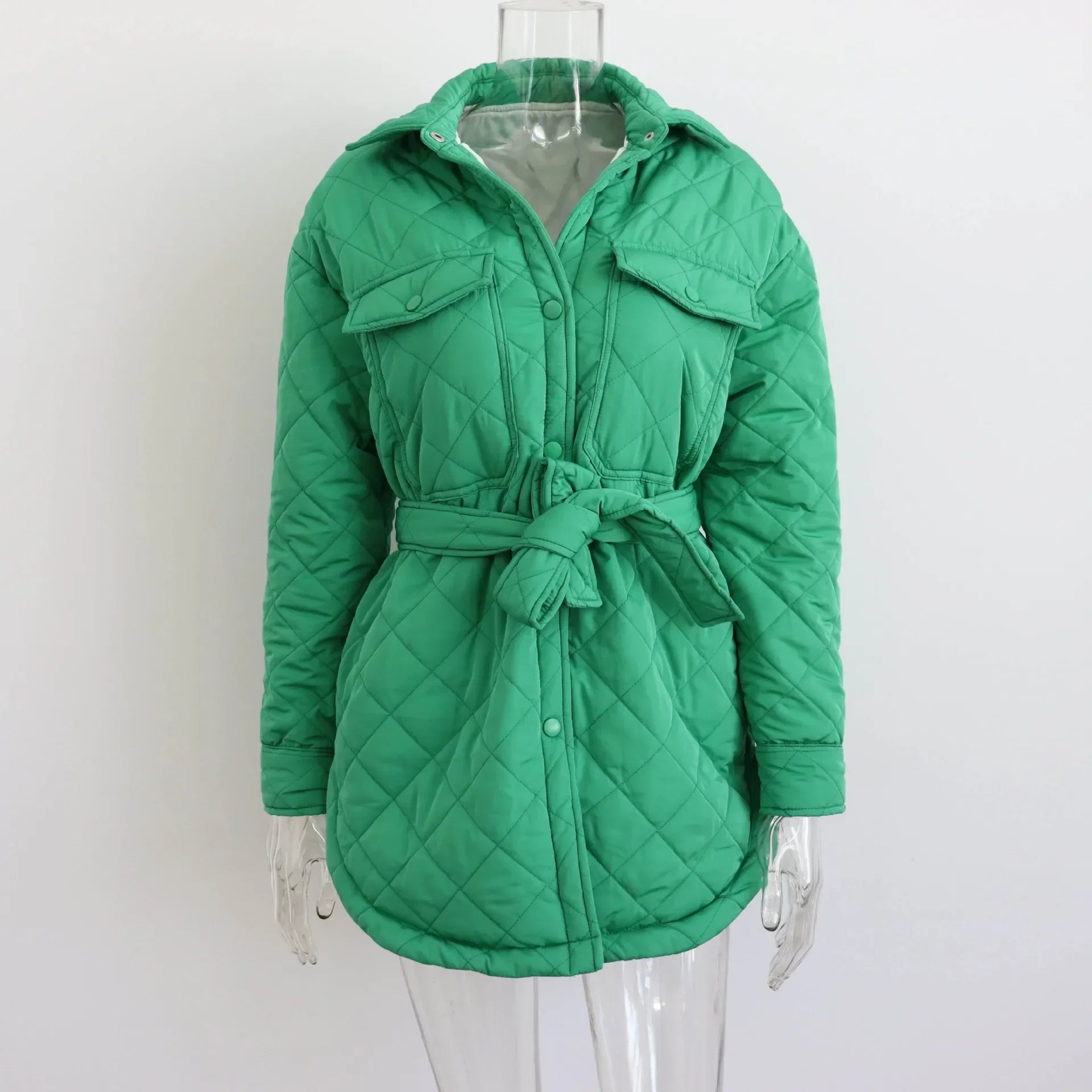 Loie- Langärmelige Slim-Parka mit Reverskragen für Damen