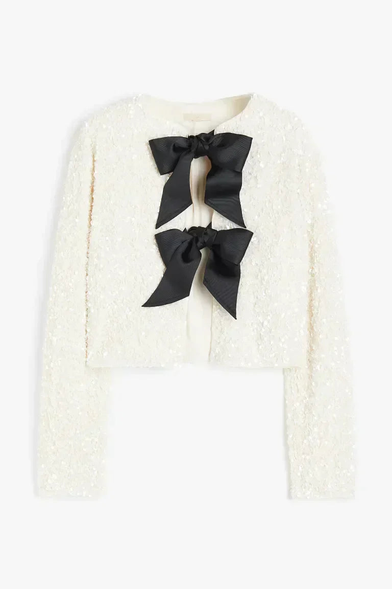 Alfonsine | Paillettenbluse mit Schleife