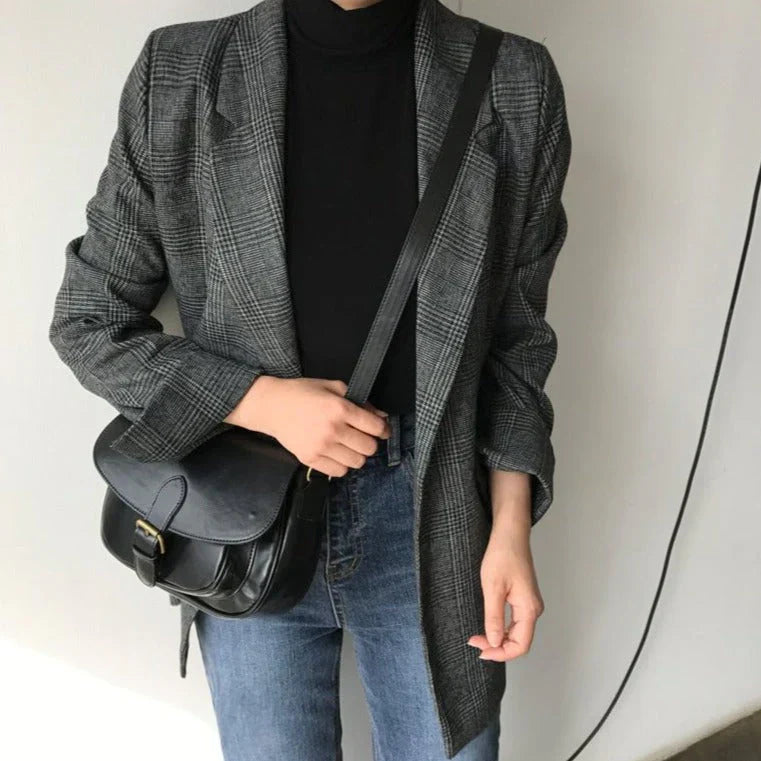 Flina - blazer mit karierter jacke