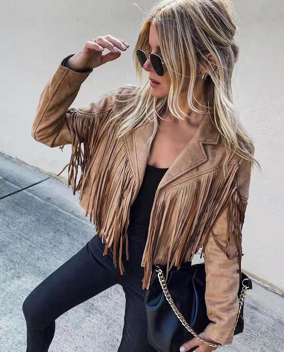 Becka – Bohemian Herbst-Fransenmantel für Damen