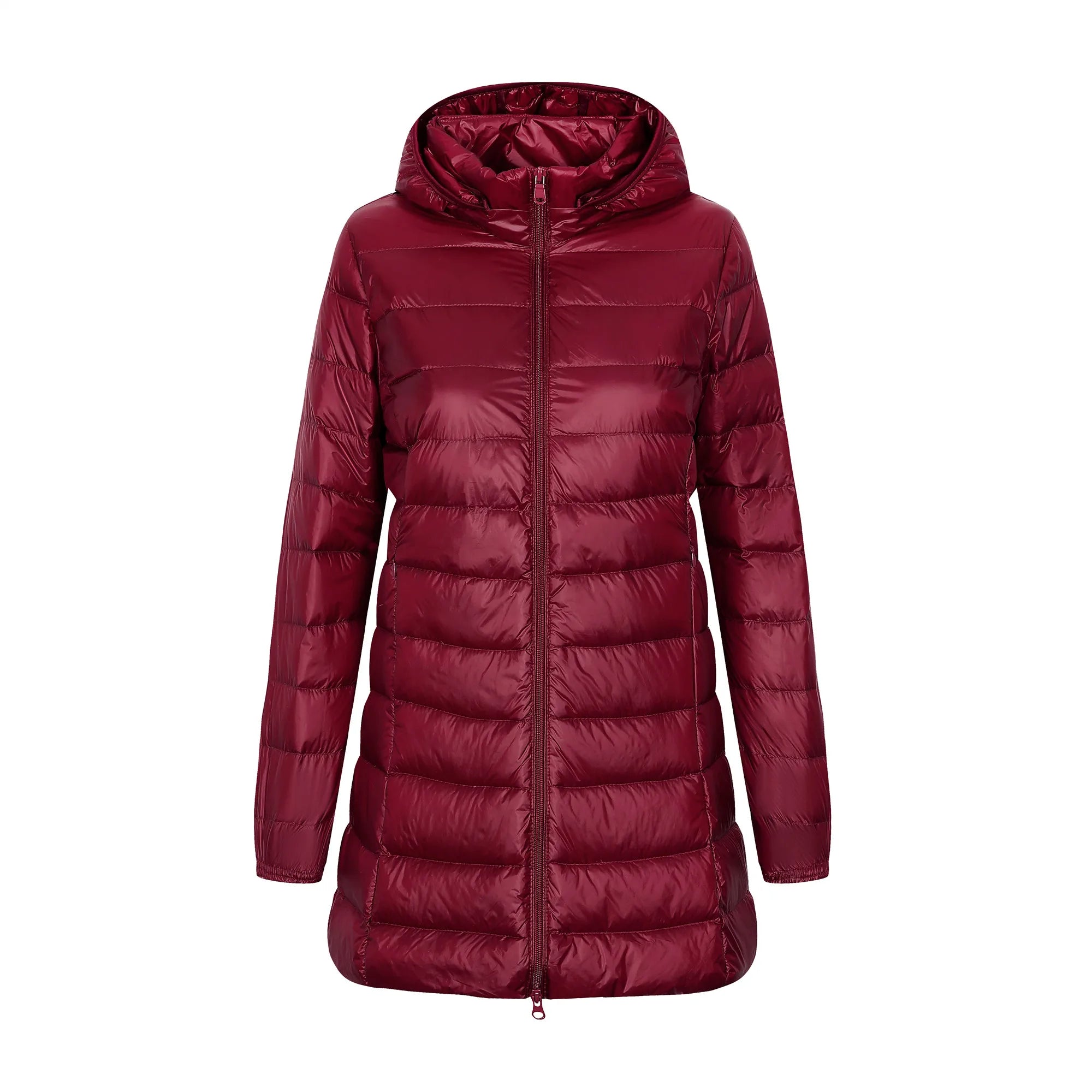 Lara – Lange Damen-Daunenjacke mit Abnehmbarer Kapuze