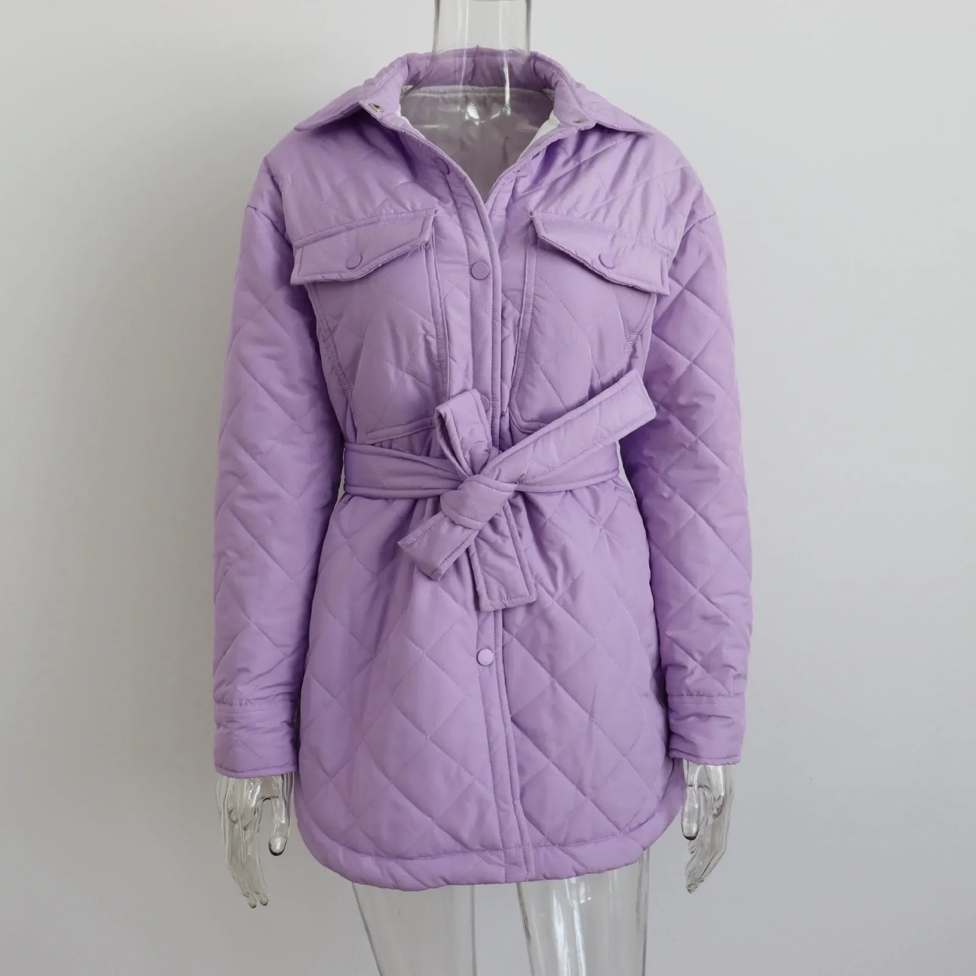 Loie- Langärmelige Slim-Parka mit Reverskragen für Damen