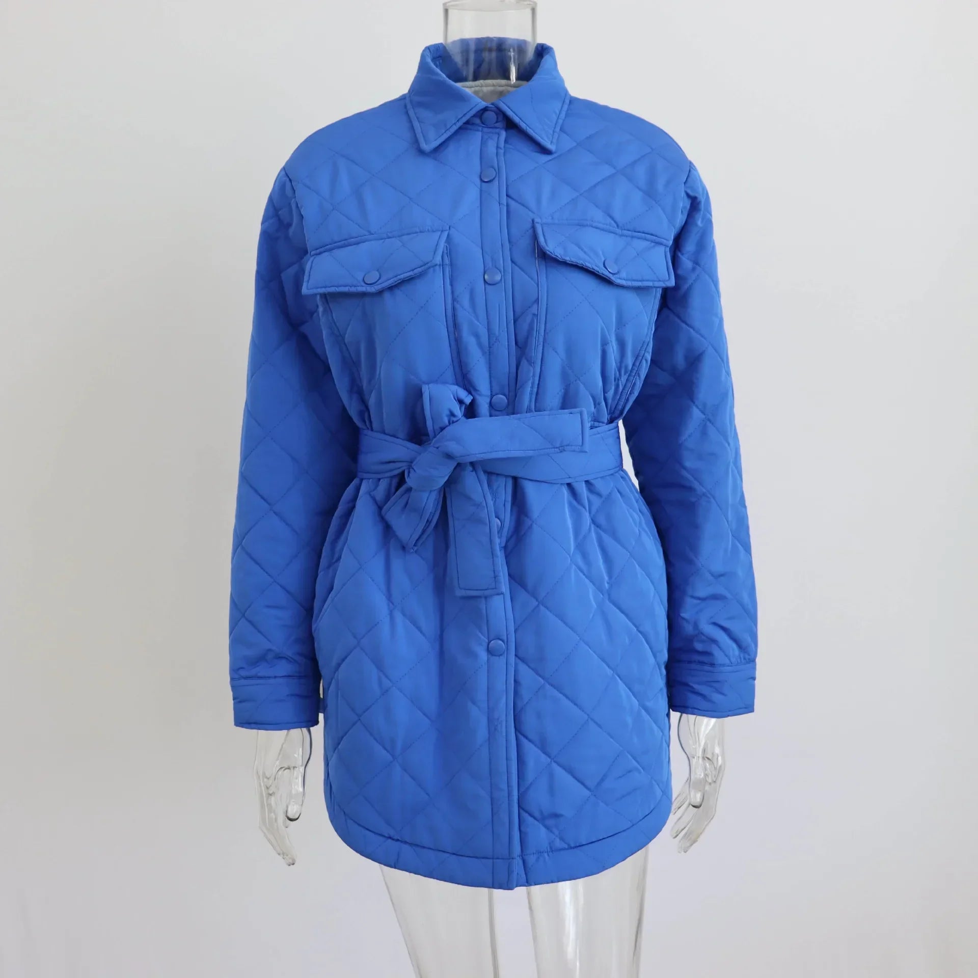 Loie- Langärmelige Slim-Parka mit Reverskragen für Damen
