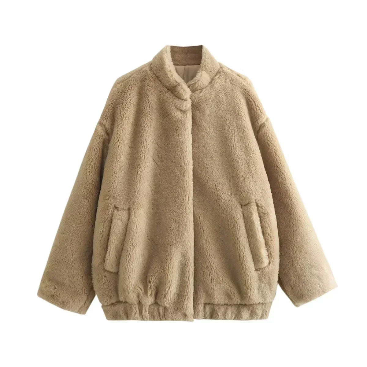 Edith - Stylischer Beiger Vintage Teddy-Wintermantel für Damen