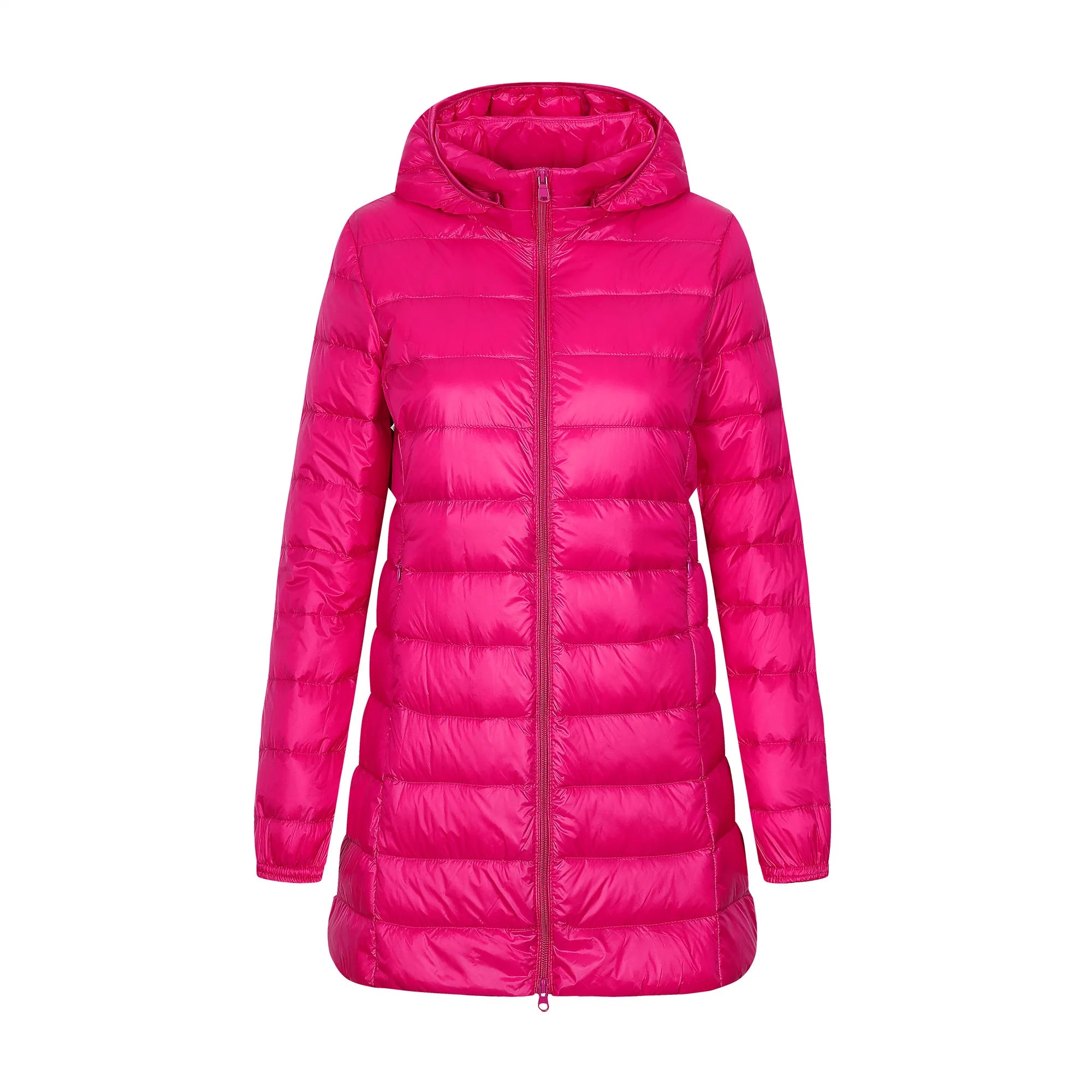 Lara – Lange Damen-Daunenjacke mit Abnehmbarer Kapuze
