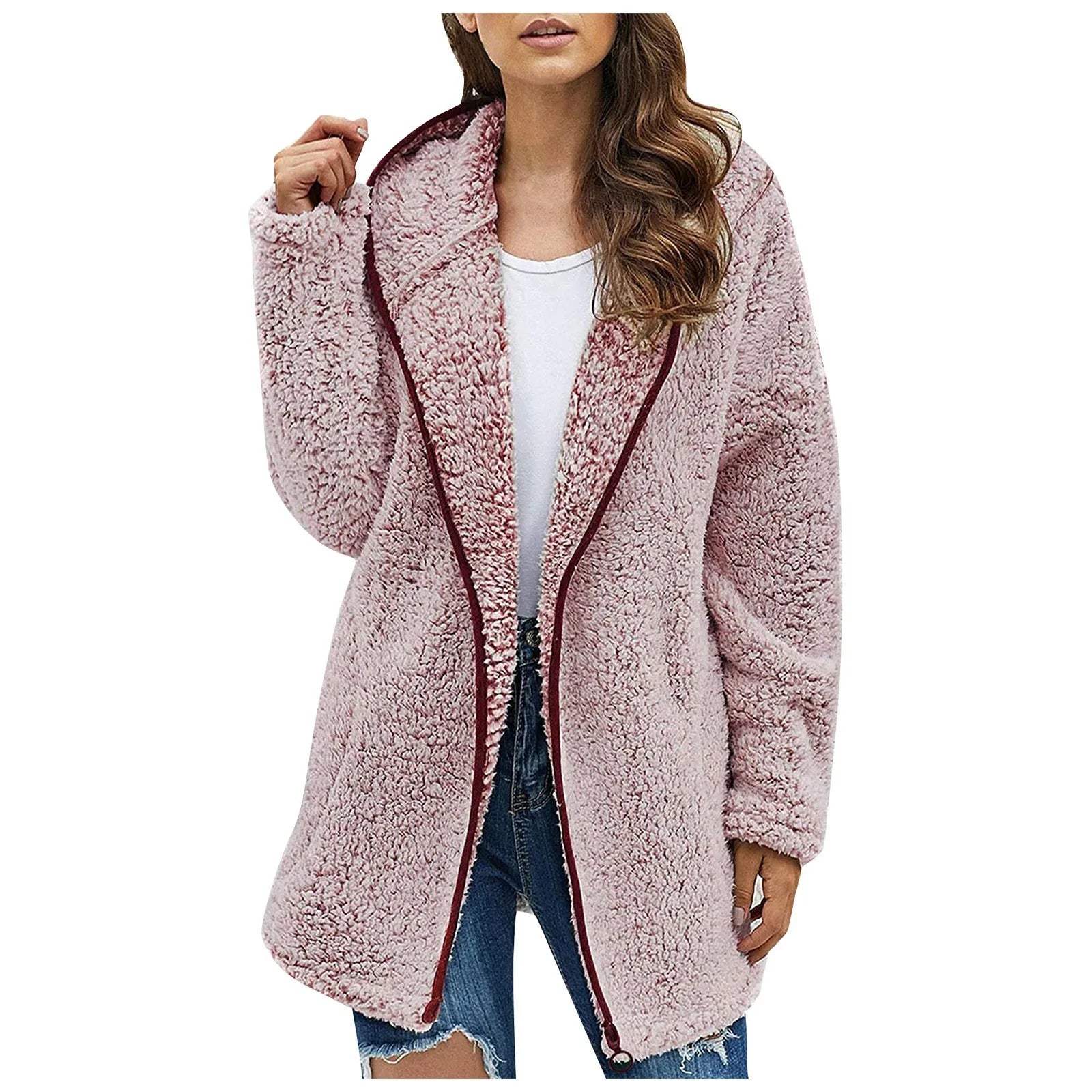 Tropea- Langer Teddy-Mantel für Damen