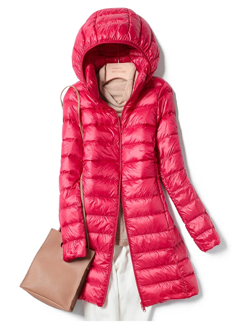 Lena – Leichte Damen-Daunenjacke mit Abnehmbarer Kapuze