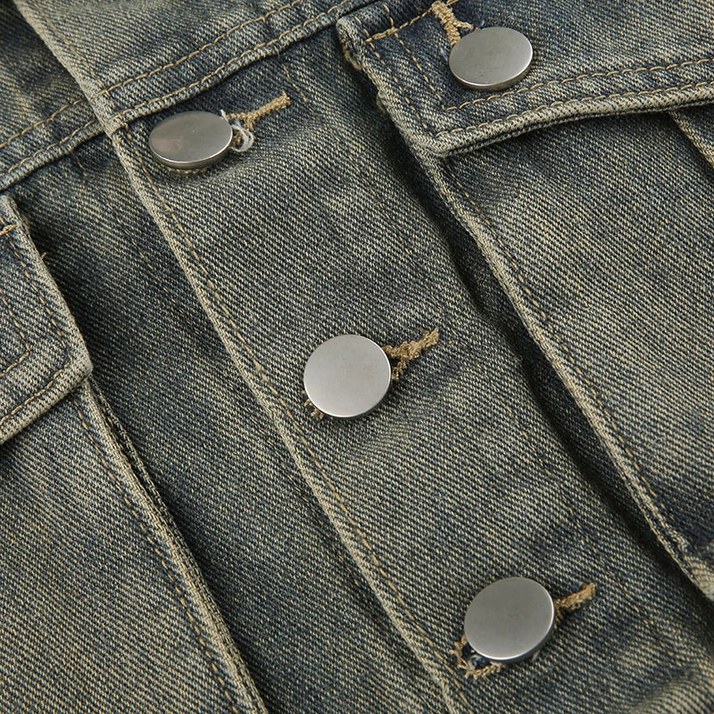 Jenny - Kurze Jeansjacke mit Großen Taschen für Damen