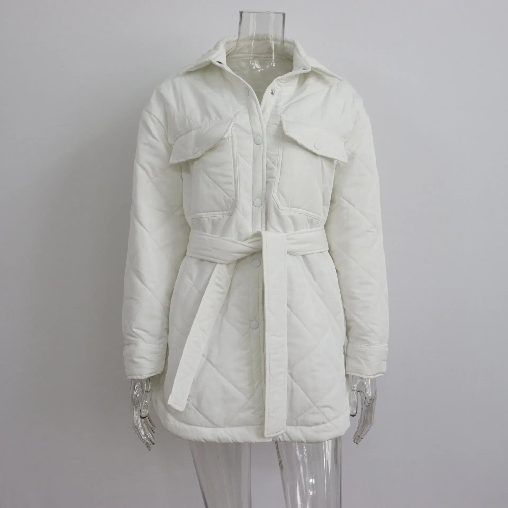 Loie- Langärmelige Slim-Parka mit Reverskragen für Damen