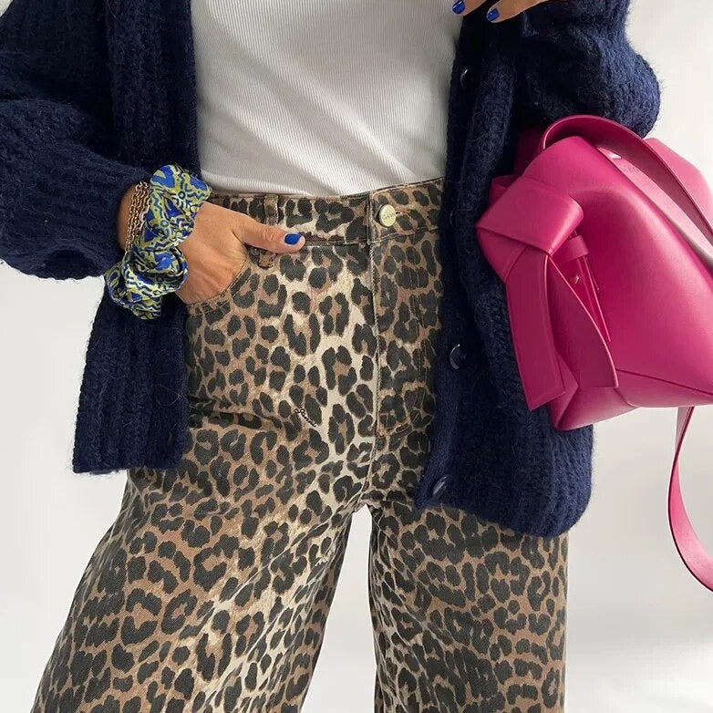 Leopardenmuster-Hose für Damen