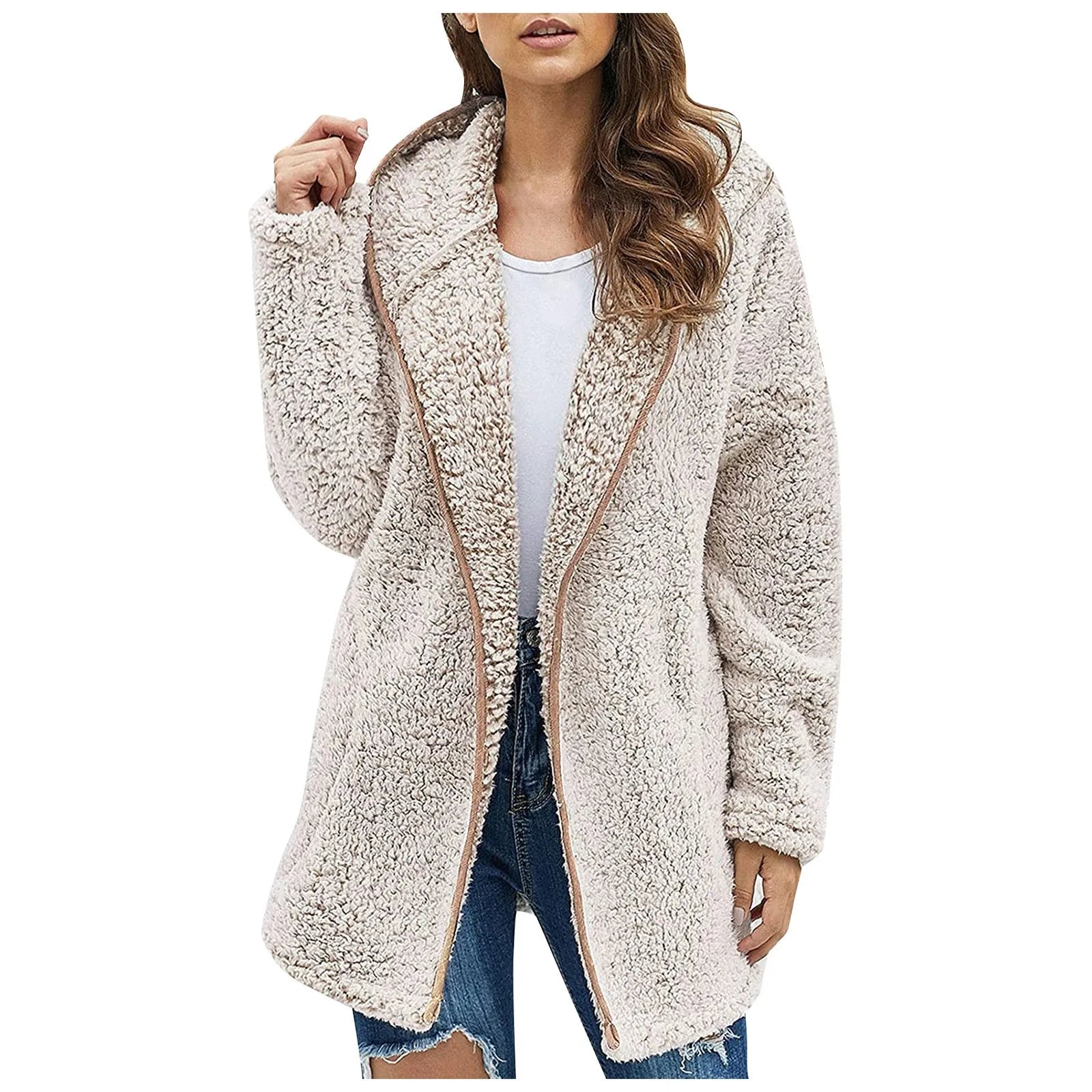 Tropea- Langer Teddy-Mantel für Damen