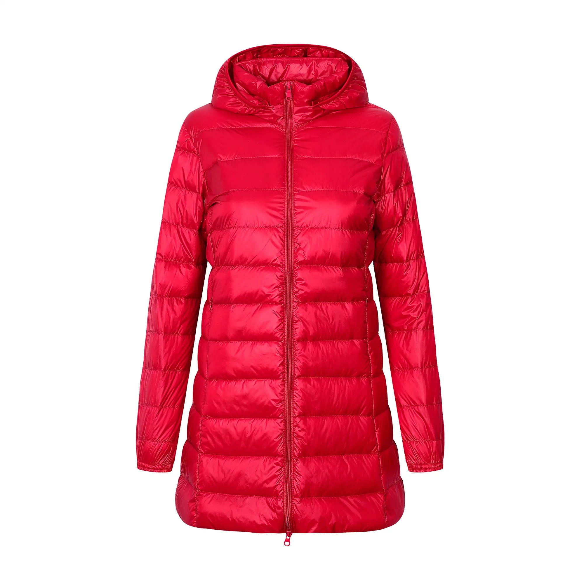 Lara – Lange Damen-Daunenjacke mit Abnehmbarer Kapuze