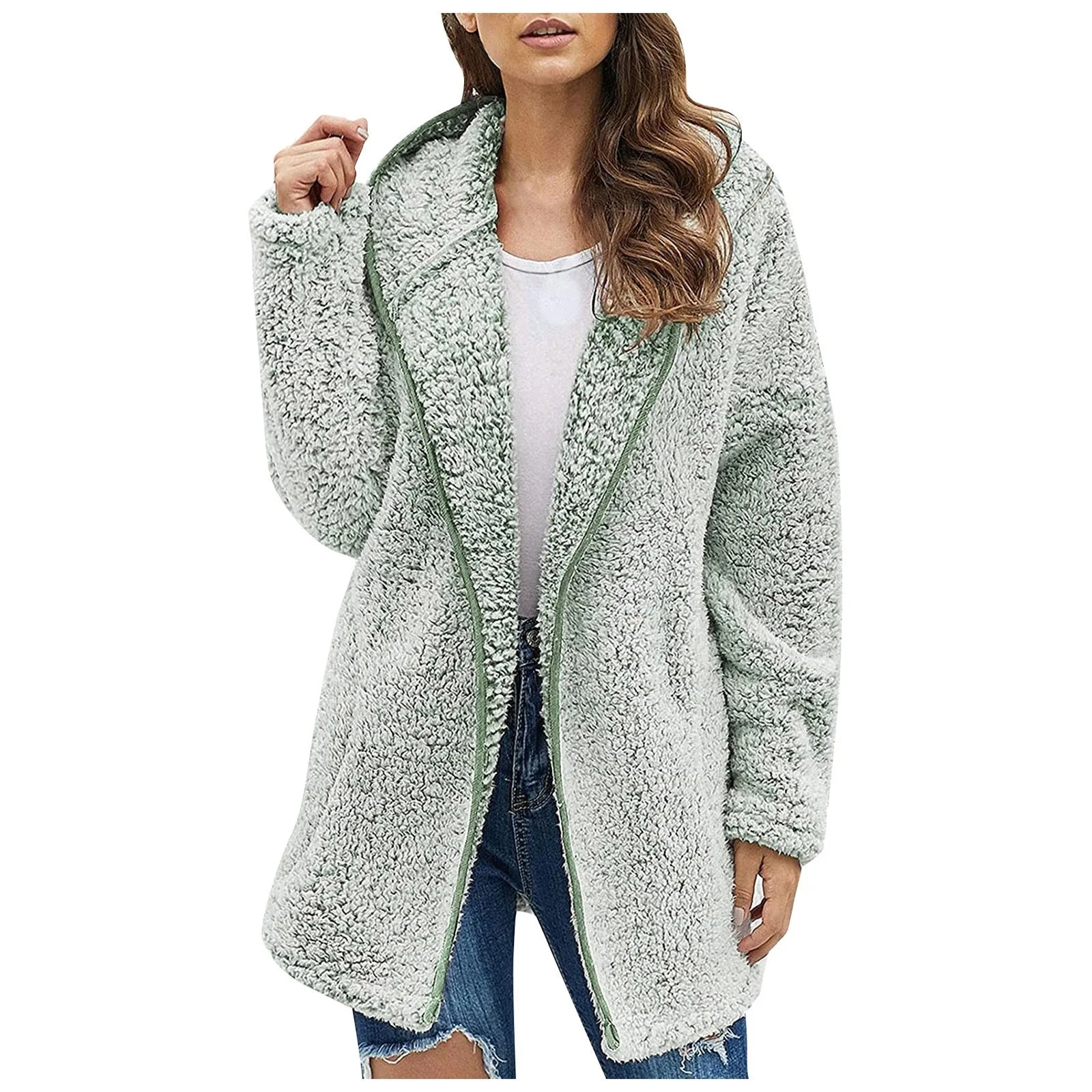 Tropea- Langer Teddy-Mantel für Damen