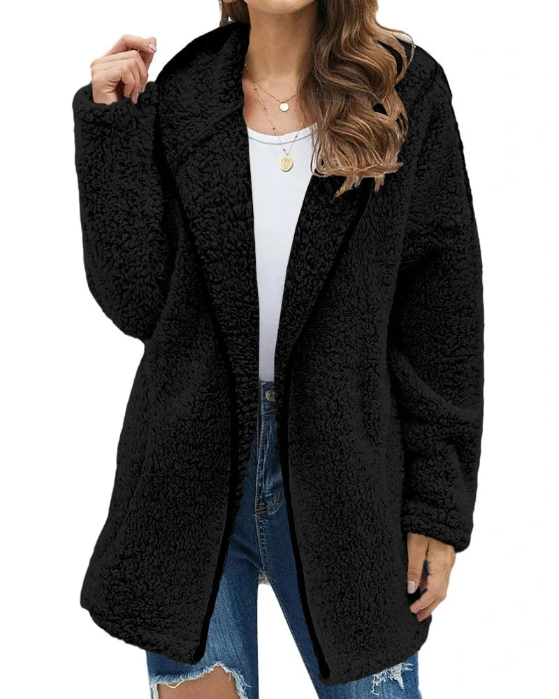 Tropea- Langer Teddy-Mantel für Damen