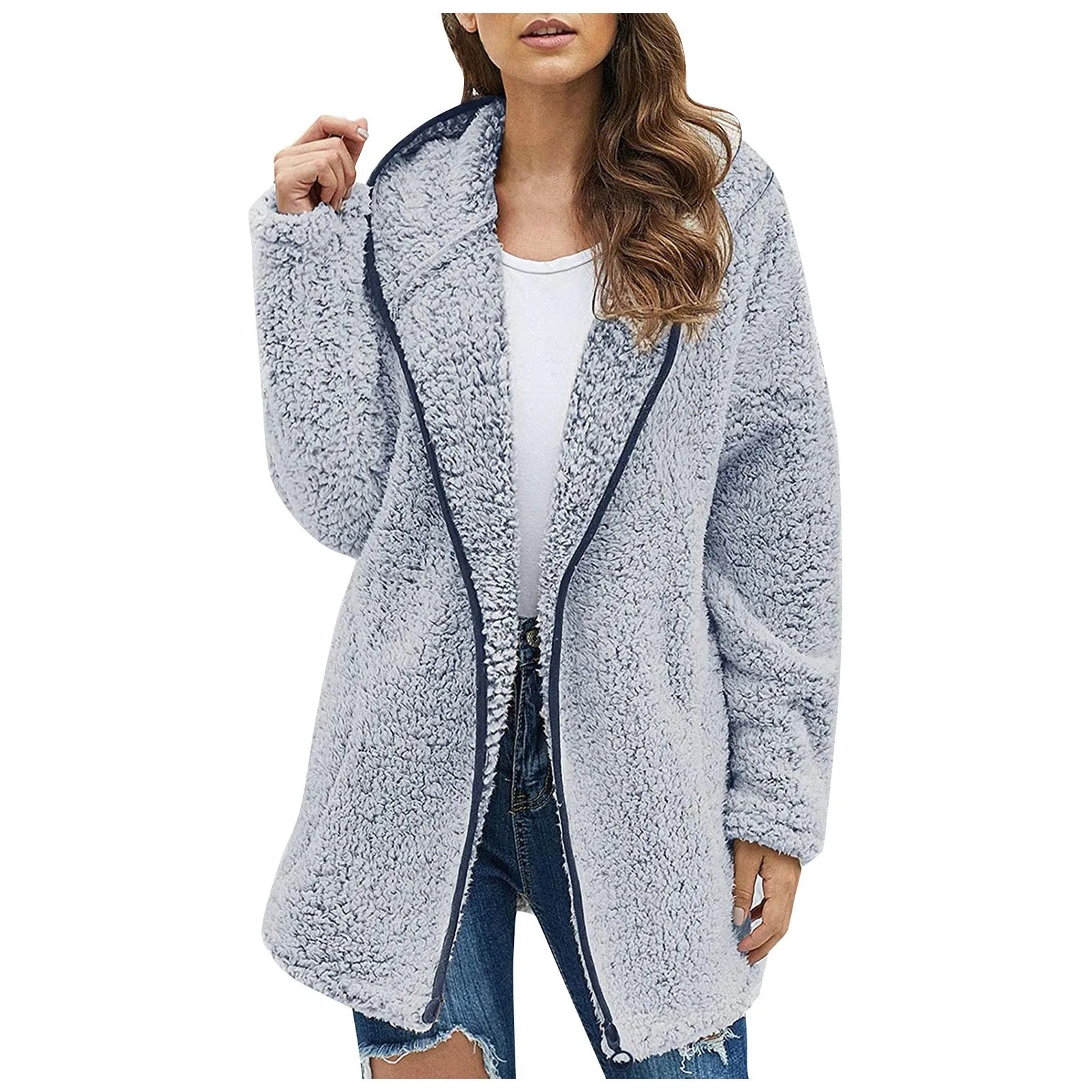 Tropea- Langer Teddy-Mantel für Damen