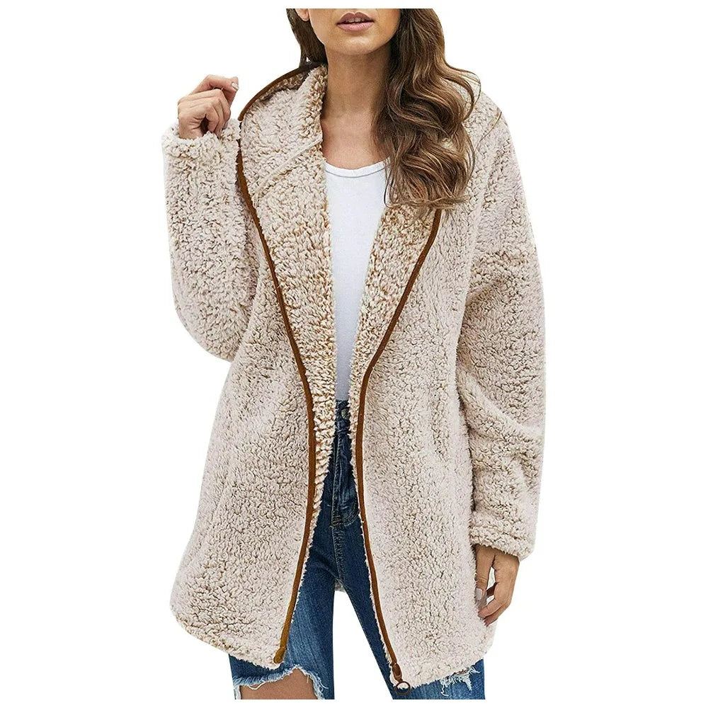 Tropea- Langer Teddy-Mantel für Damen