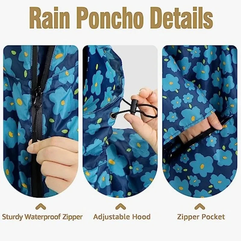 Laura - Wasserdichter Regenponcho mit Kapuze für Outdoor-Aktivitäten