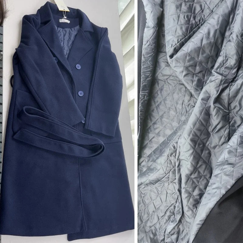 Stephanie– Eleganter langer Wintermantel aus Wolle