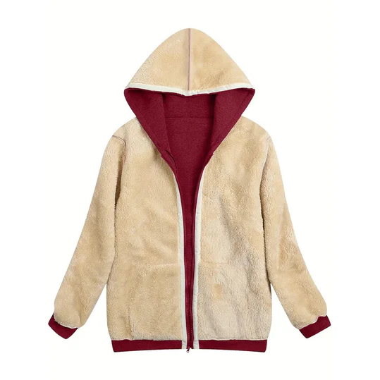 Lena l jacke mit kapuze, gefüttert mit kunstpelz