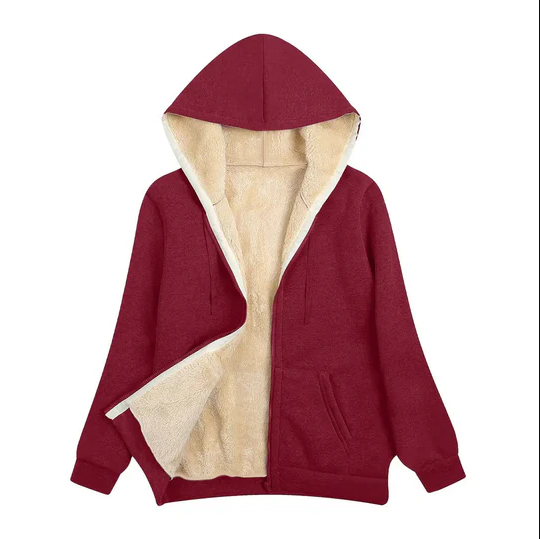 Lena l jacke mit kapuze, gefüttert mit kunstpelz
