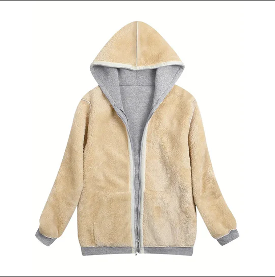 Lena l jacke mit kapuze, gefüttert mit kunstpelz