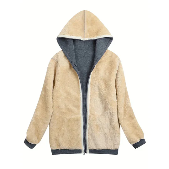 Lena l jacke mit kapuze, gefüttert mit kunstpelz