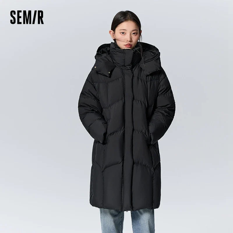 Clara – Lange Damen-Daunenjacke mit Hohem Kragen