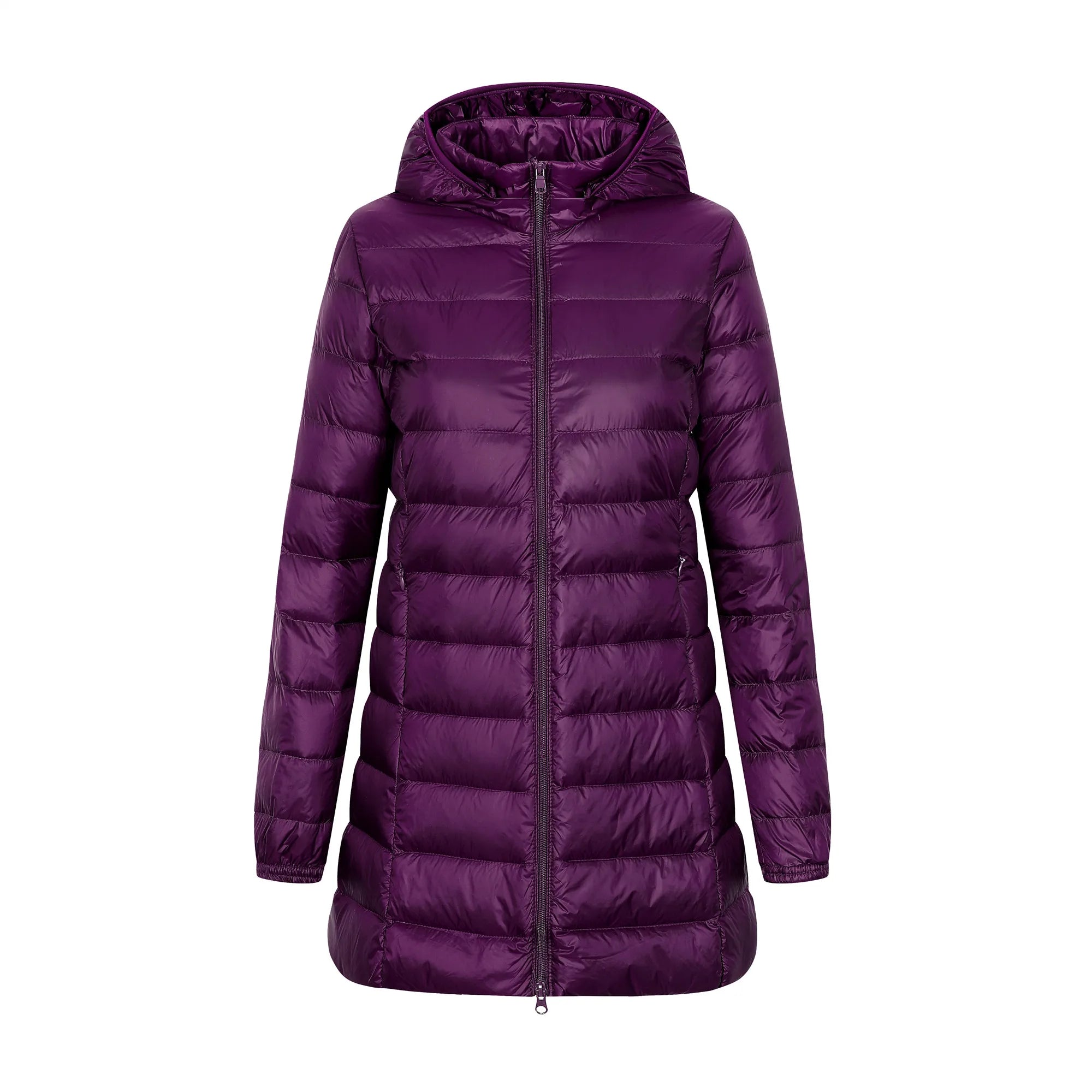 Lara – Lange Damen-Daunenjacke mit Abnehmbarer Kapuze