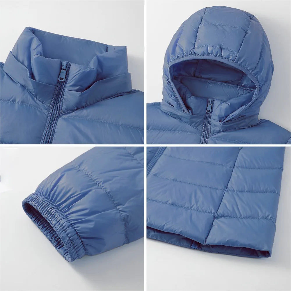 Lara – Lange Damen-Daunenjacke mit Abnehmbarer Kapuze