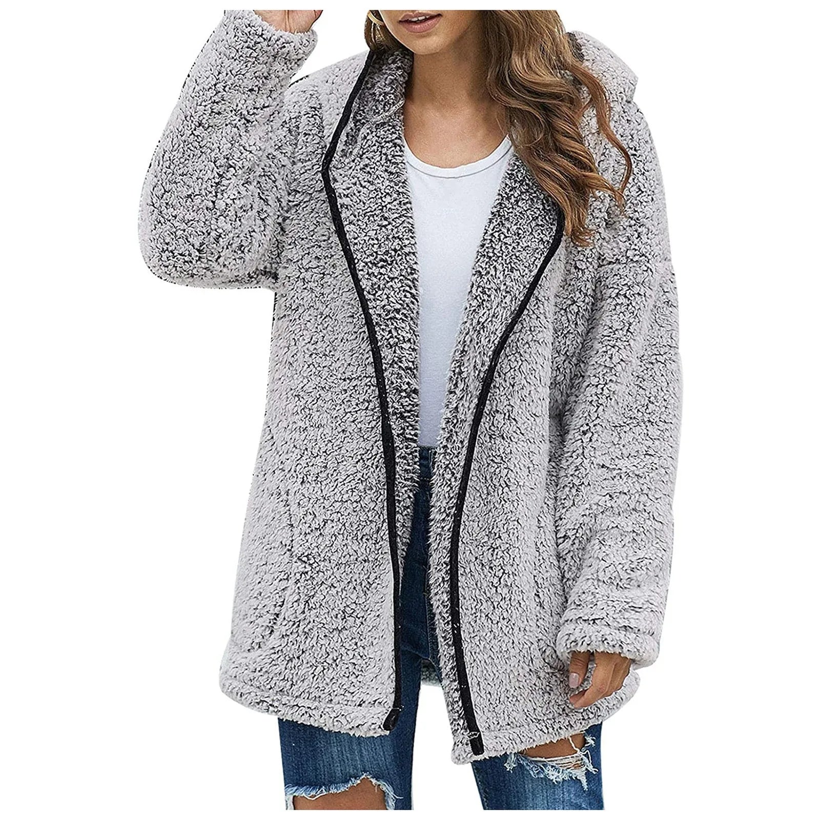 Tropea- Langer Teddy-Mantel für Damen