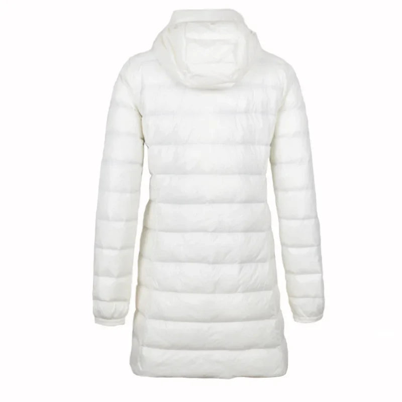 Sophia – Lange Damen-Daunenjacke mit Abnehmbarer Kapuze