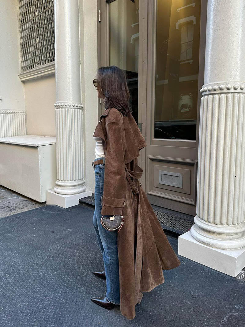 Briseis | Bequemer Trenchcoat aus Wildleder für Frauen