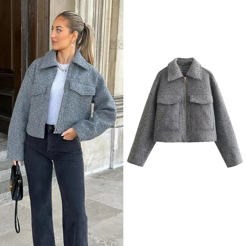 Gabby - Stylische Gekürzte Jacke mit Reißverschluss für Damen