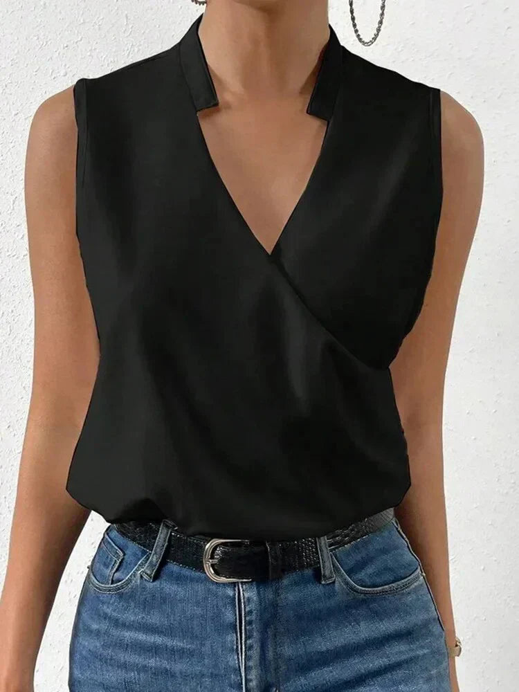 Navia - Stylisches Ärmelloses Damen V-Ausschnitt Top für den Sommer