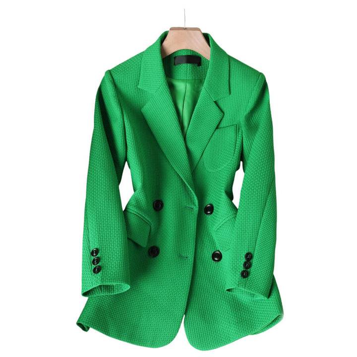 Damen Doppelreihiger Blazer mit Eckigen Revers
